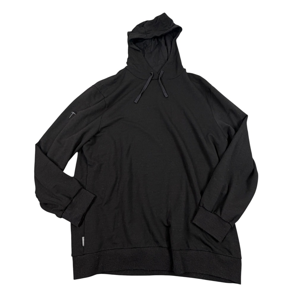 Icebreaker Women Hooded Sweatshirt Merino Wool Black Large